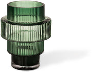 Bougeoir en verre vert 12x15cm Steps - Pols Potten - The Cool Republic