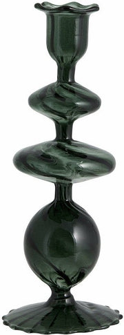 Bougeoir en verre vert foncé 23 cm Eriska - Nordal - The Cool Republic