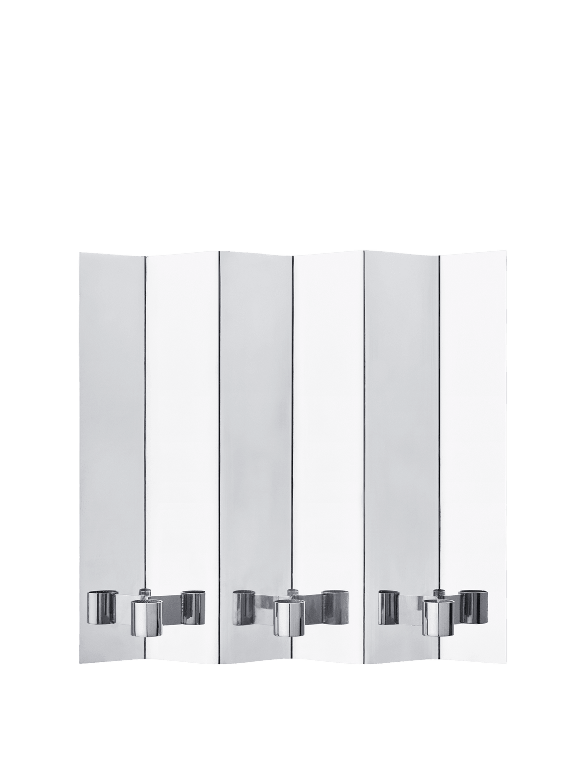 Bougeoir mural 3 embouts en acier inoxydable et miroir poli Eddy - Ferm Living - The Cool Republic
