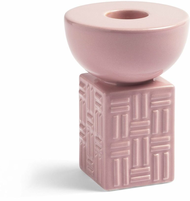 Bougeoir rose en dolomite pile - &Klevering - The Cool Republic