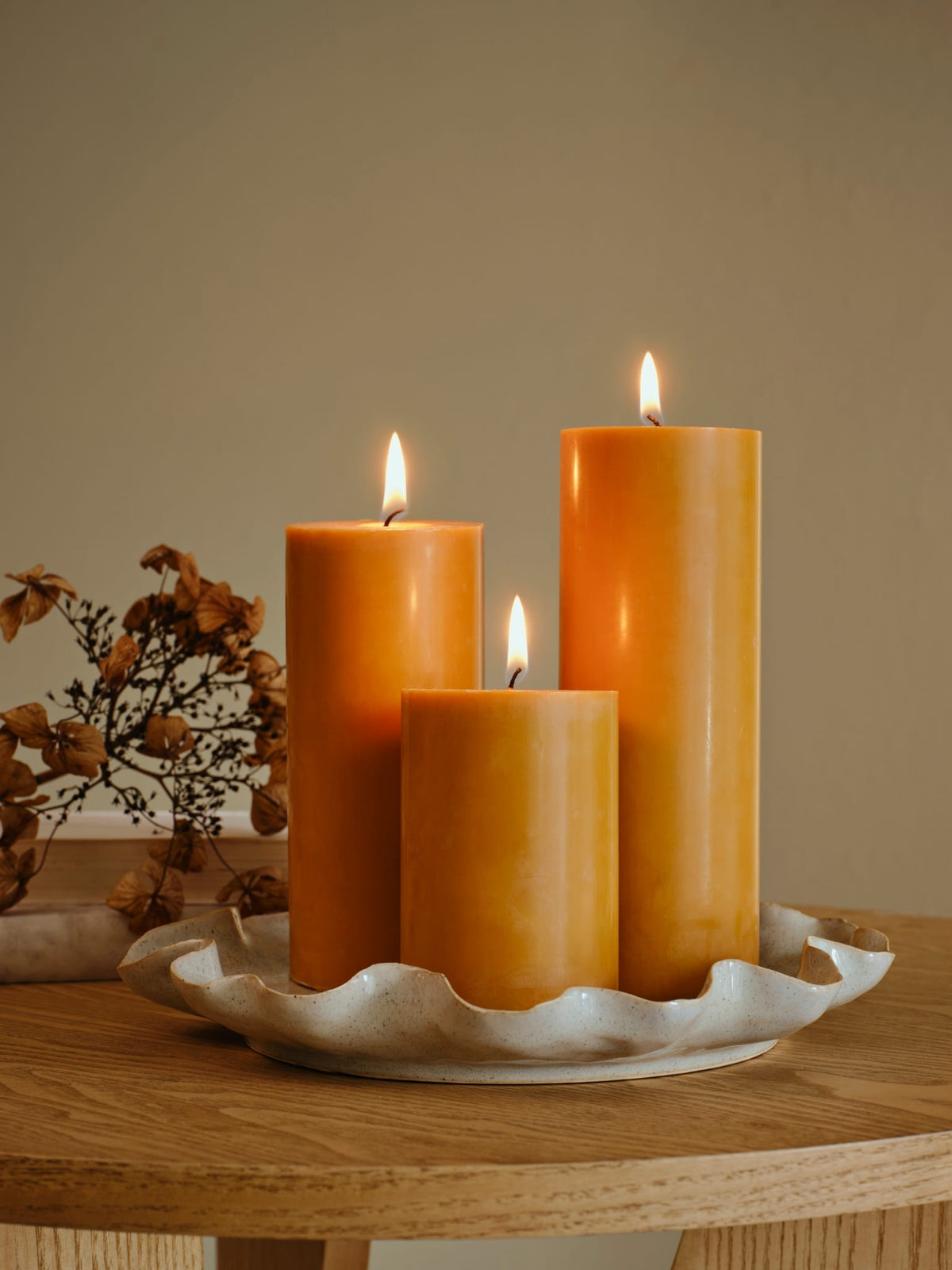 Bougie en cire orange 15cm Eco - Broste Copenhagen — vue 2