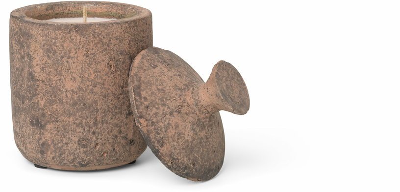 Bougie parfumée en terre cuite Sienne brûlée 8 x 13 cm Ura - Ferm Living - The Cool Republic