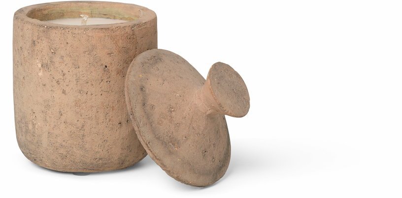 Bougie parfumée en terre cuite Sienne claire 8 x 13 cm Ura - Ferm Living - The Cool Republic