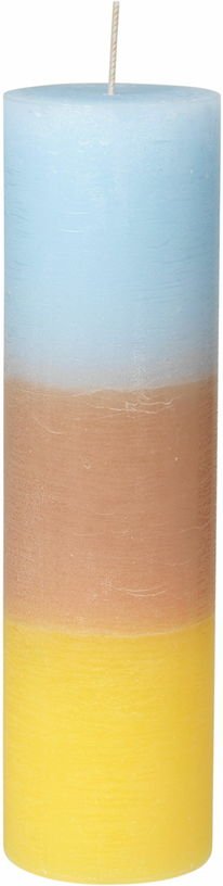 Bougie tricolore jaune marron bleu 25 cm Rainbow - Broste Copenhagen - The Cool Republic