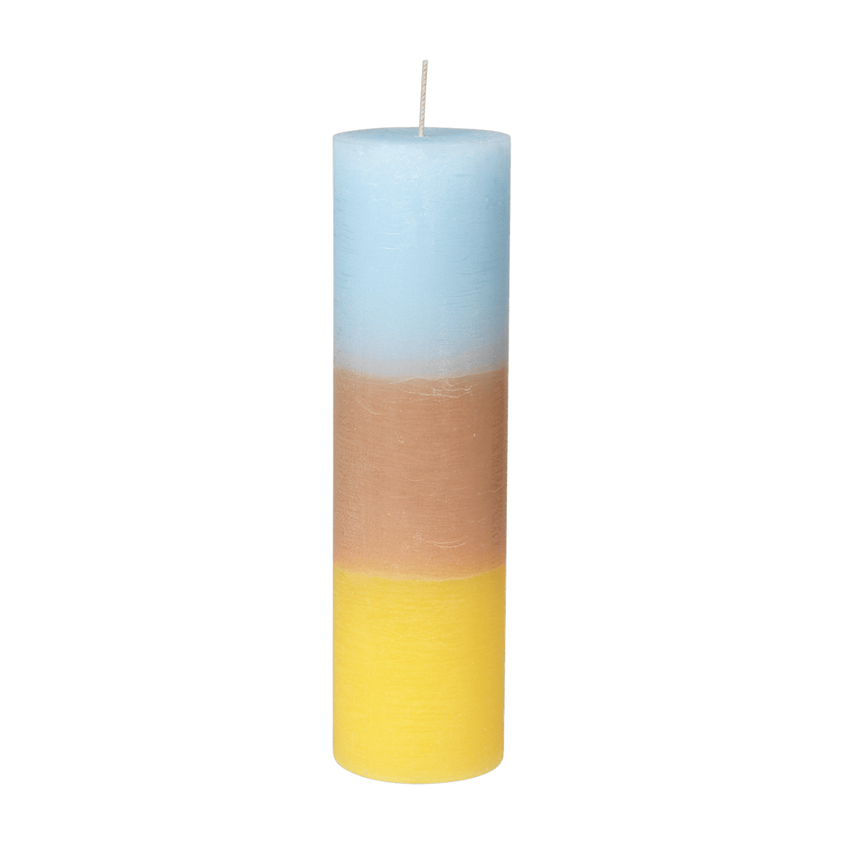 Bougie tricolore jaune marron bleu 25 cm Rainbow - Broste Copenhagen - The Cool Republic