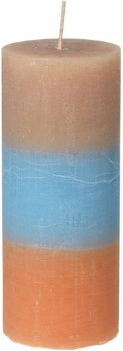 Bougie tricolore marron bleu orange 17 cm Rainbow - Broste Copenhagen - The Cool Republic