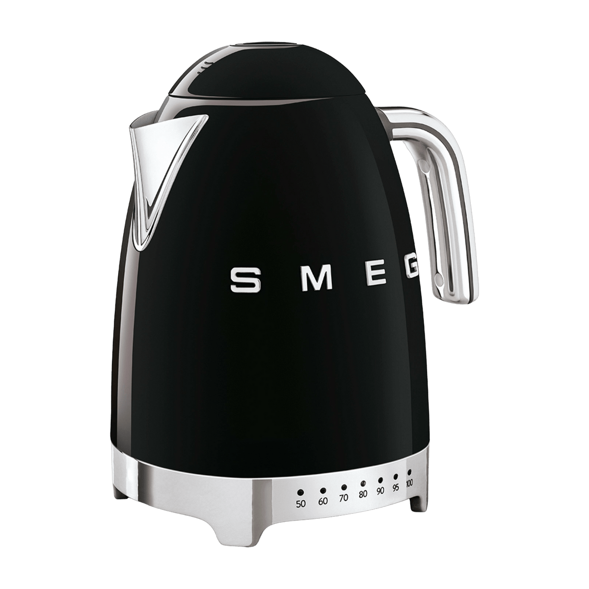 Bouilloire avec réglage de température noire 1,7 L Années 50 - Smeg - The Cool Republic