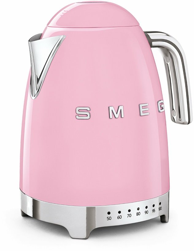 Bouilloire avec réglage de température rose 1,7 L Années 50 - Smeg - The Cool Republic