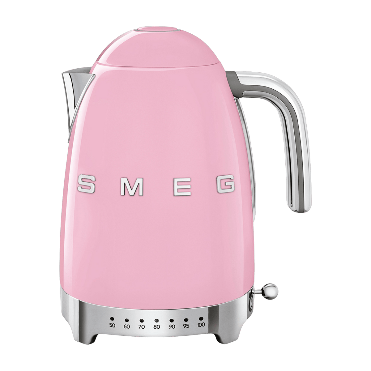 Bouilloire avec réglage de température rose 1,7 L Années 50 - Smeg - The Cool Republic