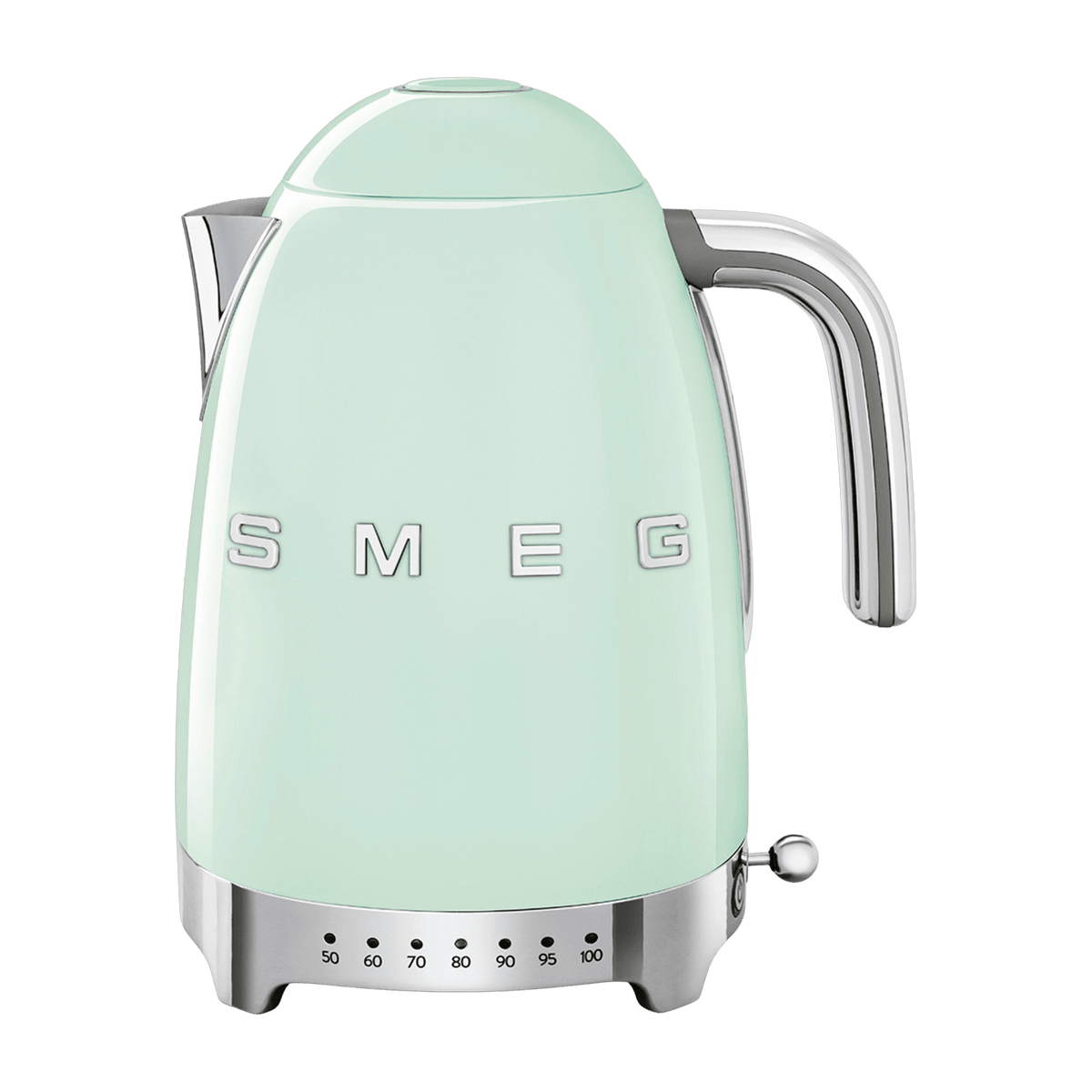 Bouilloire avec réglage de température vert d'eau 1,7 L Années 50 - Smeg - The Cool Republic