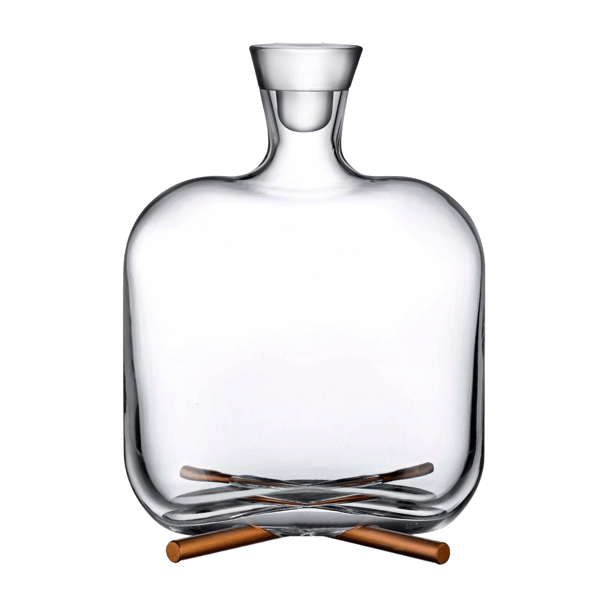 Camp Whisky Bottle With Brass Base - Nude Glass - The Cool Republic