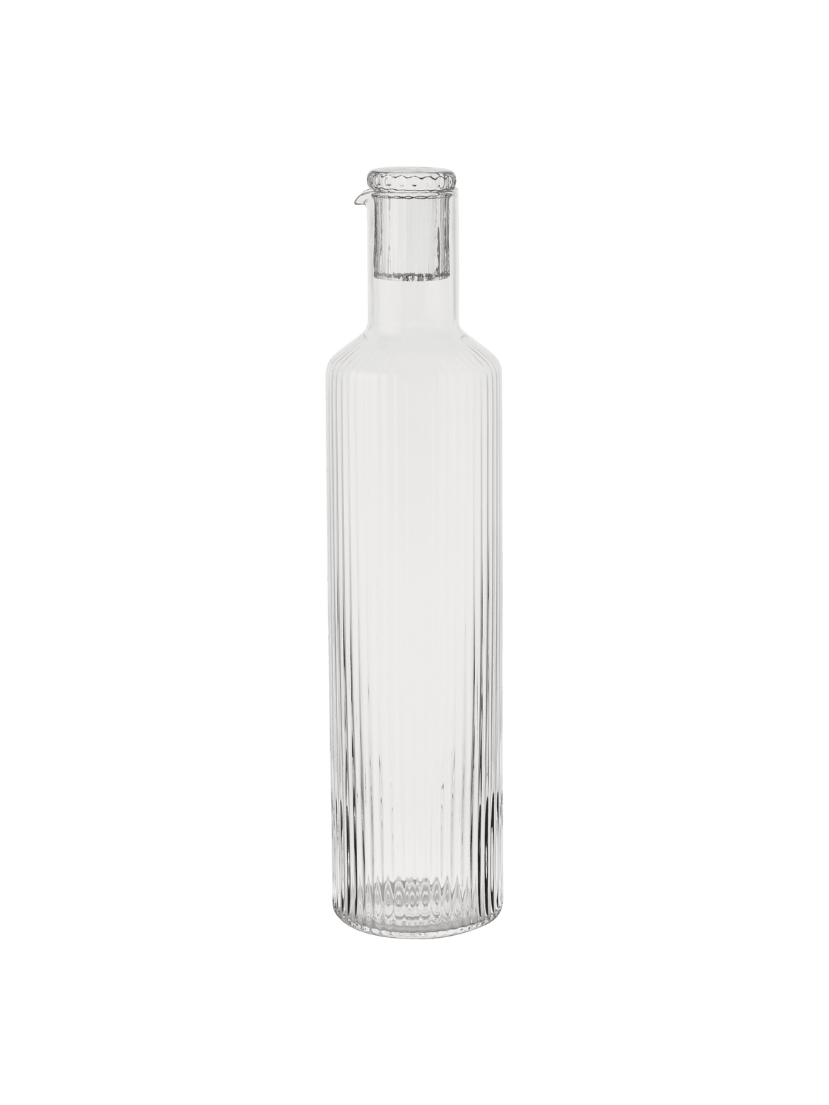 Bouteille d'huile en verre soufflé recyclé transparent Ripple - Ferm Living - The Cool Republic