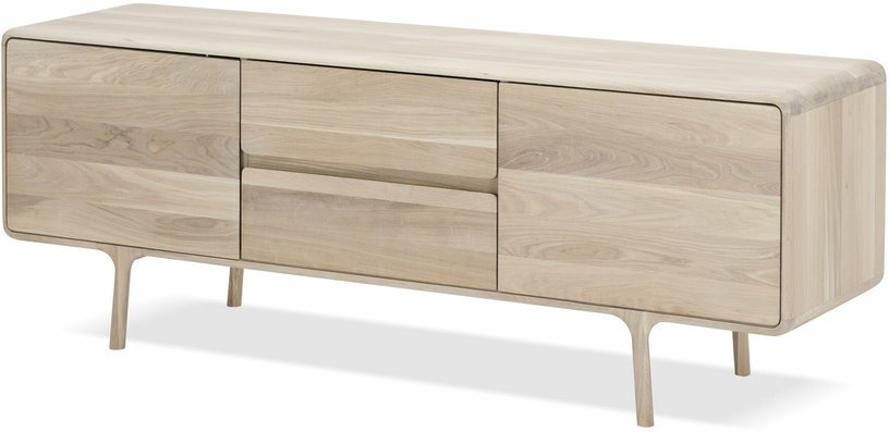 Buffet bas en chêne blanchi huilé 45 x 150 cm Fawn - Gazzda - The Cool Republic