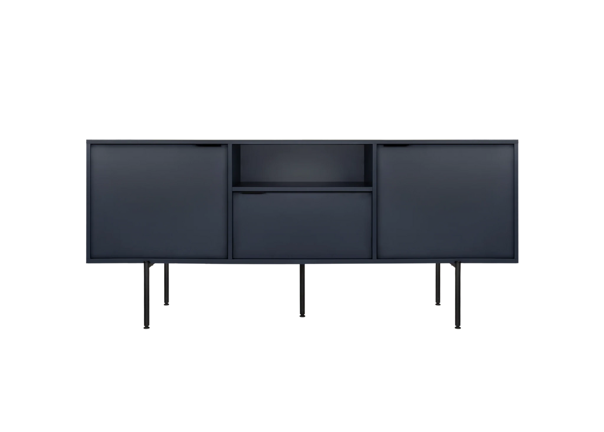 Buffet bas en particules de bois et acier bleu nuit Bau - noo.ma - The Cool Republic