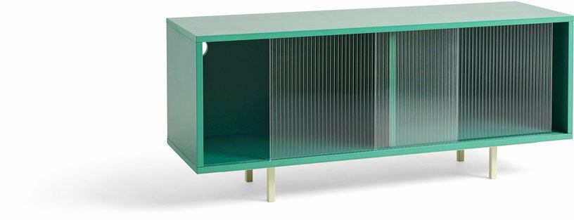 Buffet bas M en bois vert menthe avec portes vitrées - Hay - The Cool Republic
