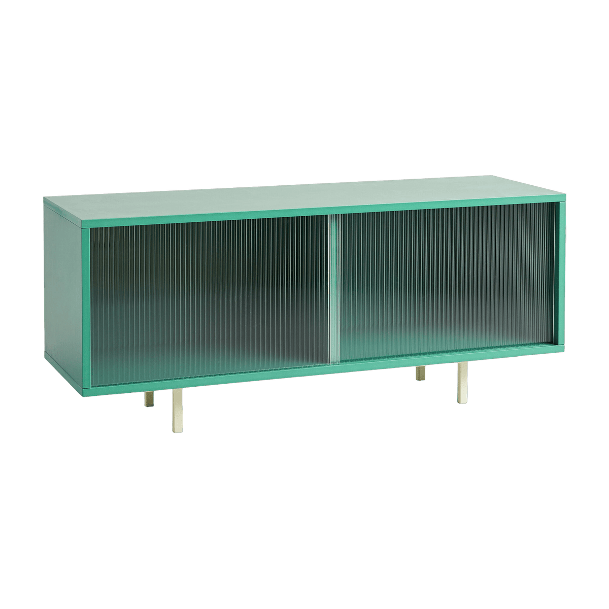M low sideboard in mint green wood with glass doors - Hay - The Cool Republic