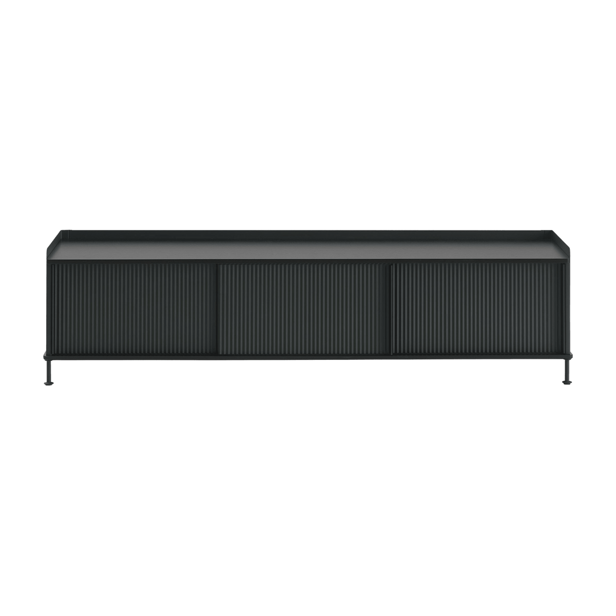 Buffet en acier plié noir 48 x 186 cm Enfold - Muuto - The Cool Republic