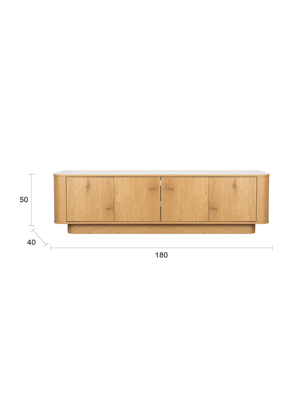 Buffet en bois de chêne 180x40x50cm Oréa - The Cool Republic - The Cool Republic