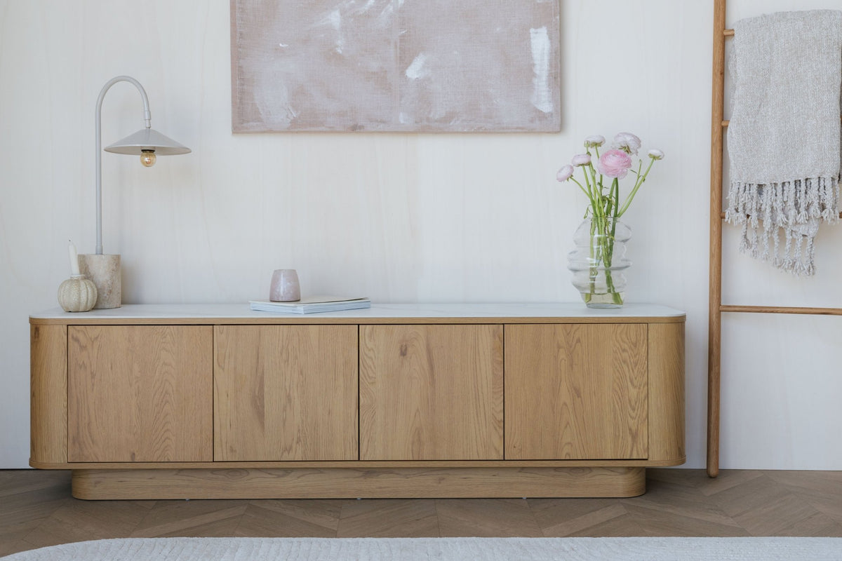 Buffet en bois de chêne 180x40x50cm Oréa - The Cool Republic - The Cool Republic