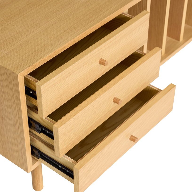 Buffet en bois de chêne naturel 140x37x50cm Nobby - Hübsch - The Cool Republic