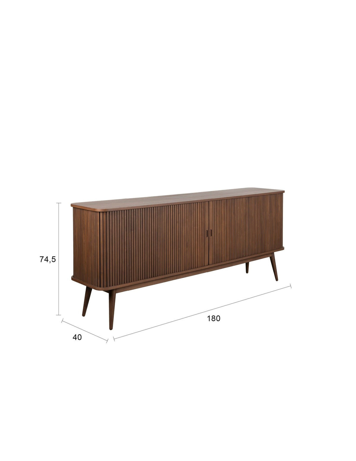Buffet en bois de noyer 180x40x75cm Barbier - Zuiver - The Cool Republic