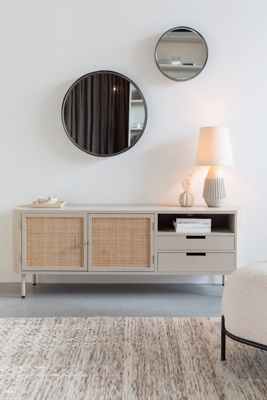 Buffet en bois et métal beige 38x150x55cm Sora - The Cool Republic - The Cool Republic