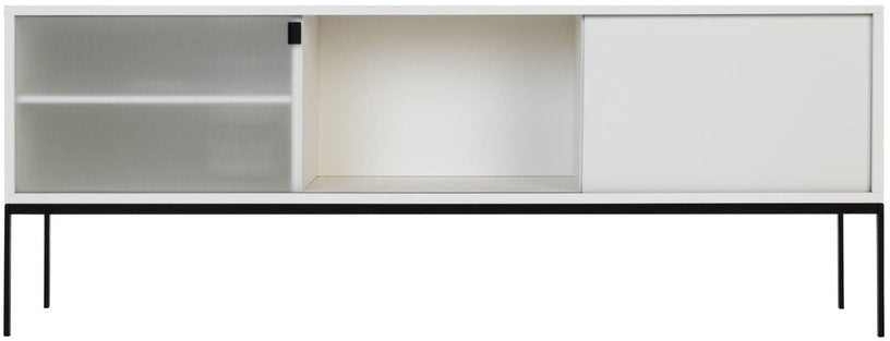 Buffet en mdf et acier gris Met Media - noo.ma - The Cool Republic