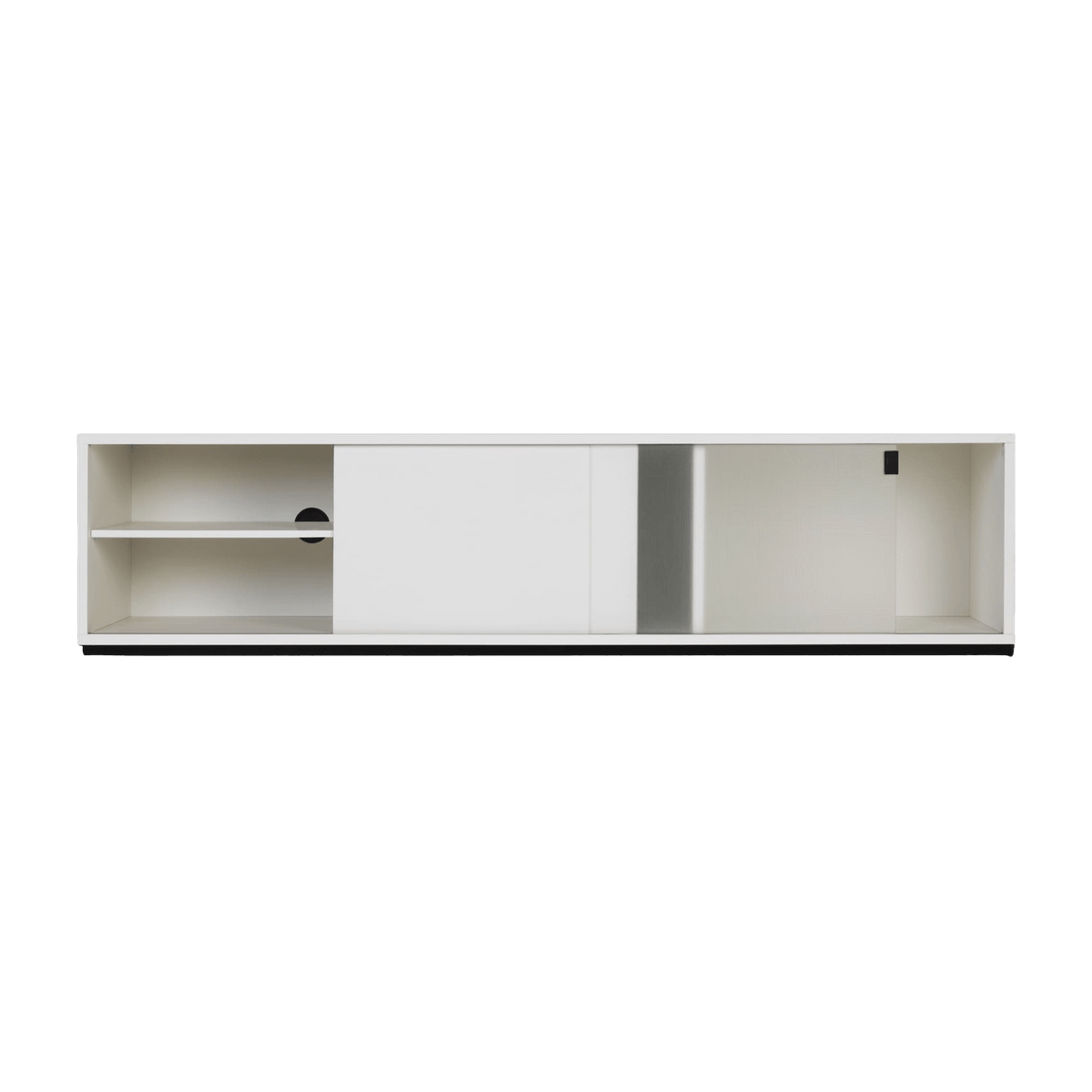 Buffet en mdf et acier gris Met Media - noo.ma - The Cool Republic