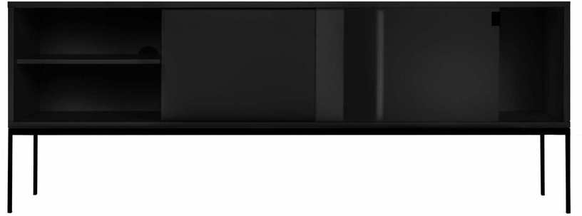 Buffet en mdf et acier noir volcanique Met Media - noo.ma - The Cool Republic