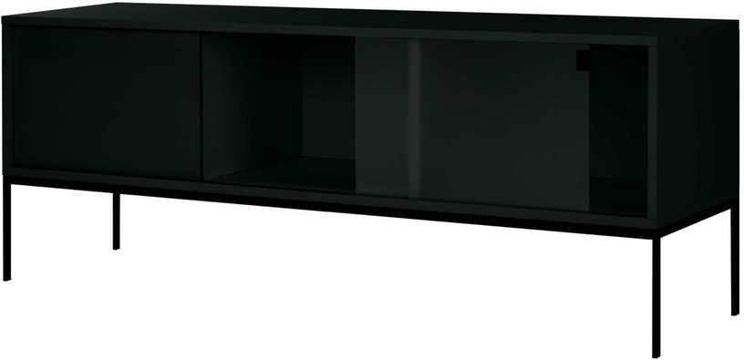 Buffet en mdf et acier noir volcanique Met Media - noo.ma - The Cool Republic