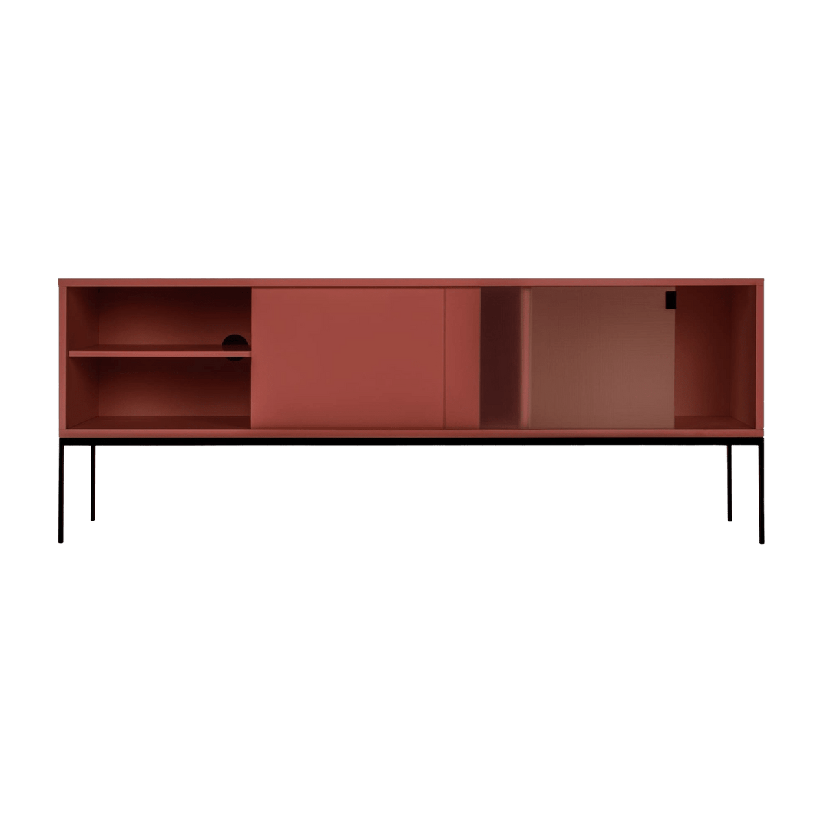 Buffet en mdf et acier terracotta Met Media - noo.ma - The Cool Republic
