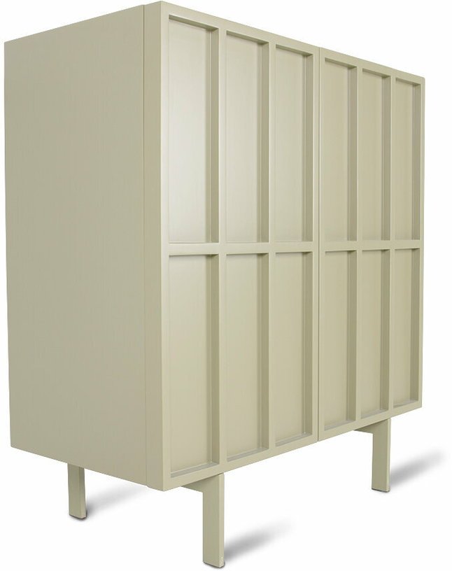 Buffet haut en bois mdf et métal caillou 80 x 40 x 89 cm - Hkliving - The Cool Republic