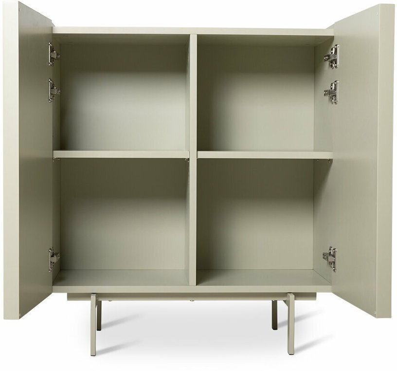 Buffet haut en bois mdf et métal caillou 80 x 40 x 89 cm - Hkliving - The Cool Republic