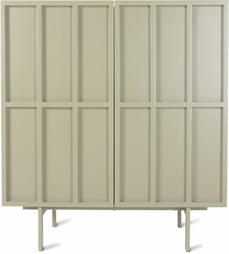 Buffet haut en bois mdf et métal caillou 80 x 40 x 89 cm - Hkliving - The Cool Republic