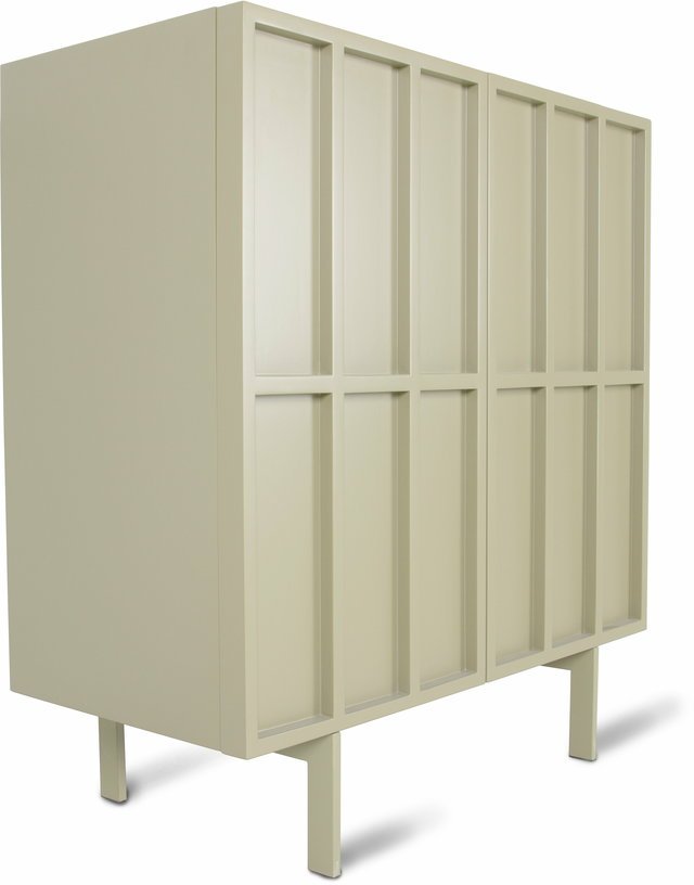 Buffet haut en bois mdf et métal caillou 80 x 40 x 89 cm - Hkliving - The Cool Republic