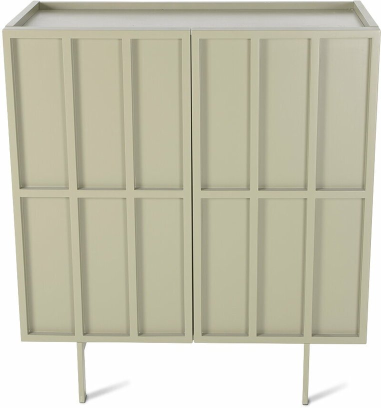 Buffet haut en bois mdf et métal caillou 80 x 40 x 89 cm - Hkliving - The Cool Republic