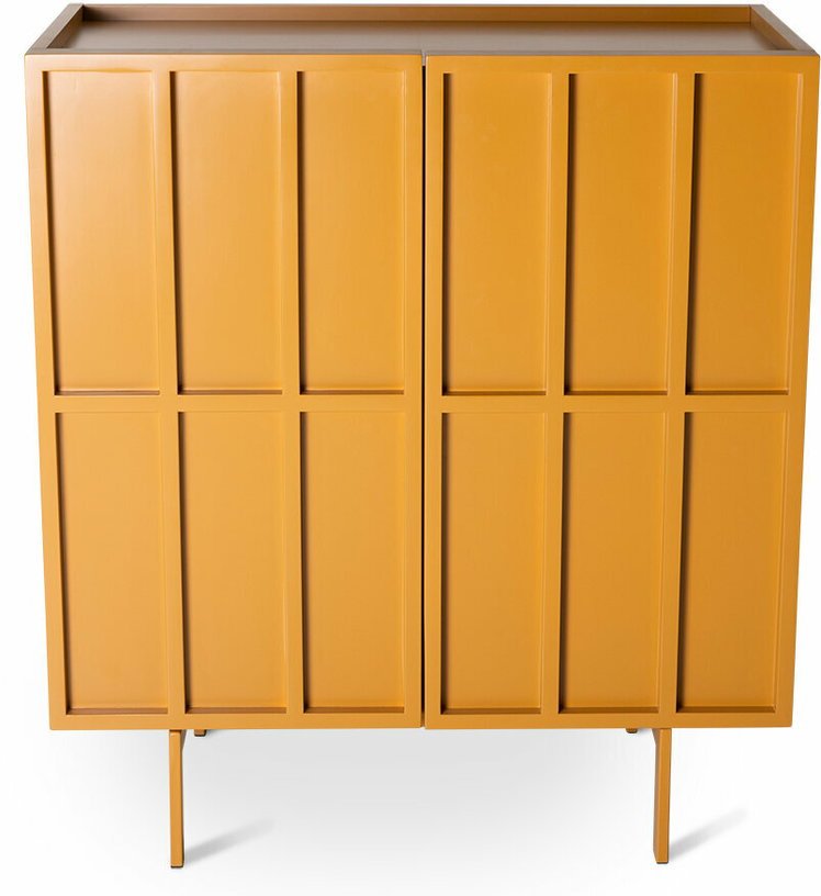 Buffet haut en bois mdf et métal orange gingembre 80 x 40 x 89 cm - Hkliving - The Cool Republic