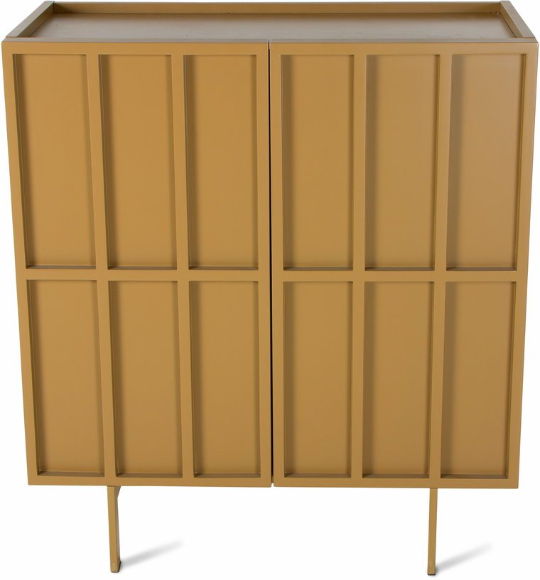 Buffet haut en bois mdf et métal orange gingembre 80 x 40 x 89 cm - Hkliving - The Cool Republic