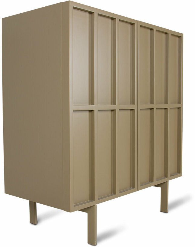Buffet haut en bois mdf et métal vert olive 80 x 40 x 89 cm - Hkliving - The Cool Republic