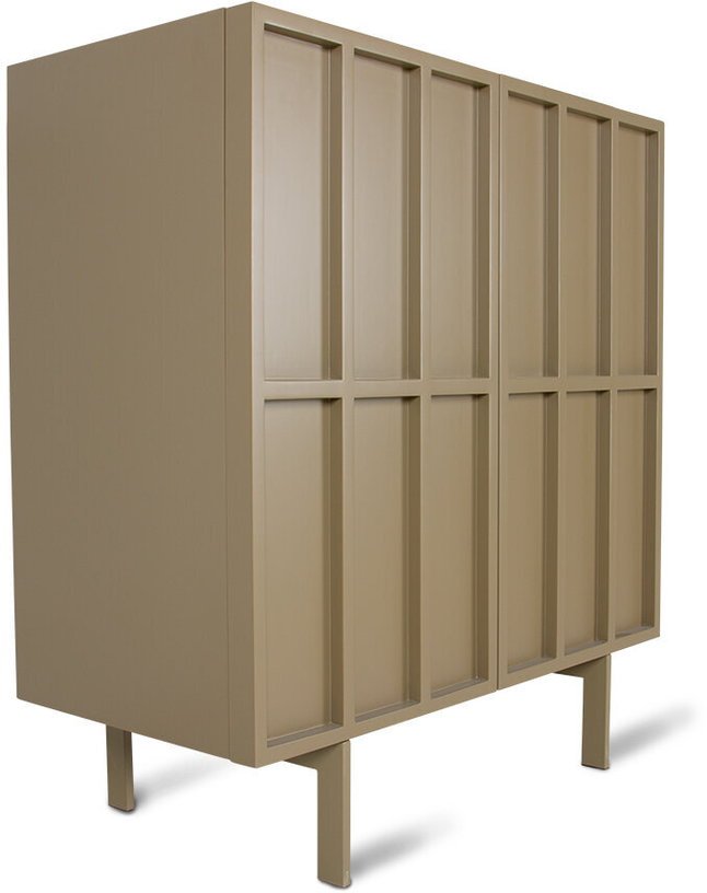 Buffet haut en bois mdf et métal vert olive 80 x 40 x 89 cm - Hkliving - The Cool Republic
