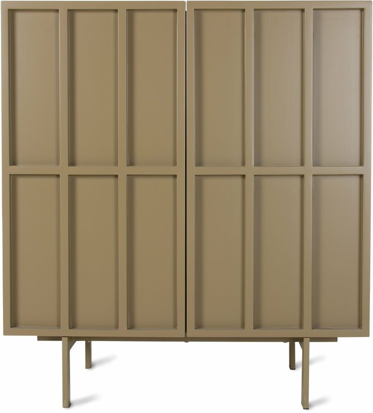 Buffet haut en bois mdf et métal vert olive 80 x 40 x 89 cm - Hkliving - The Cool Republic