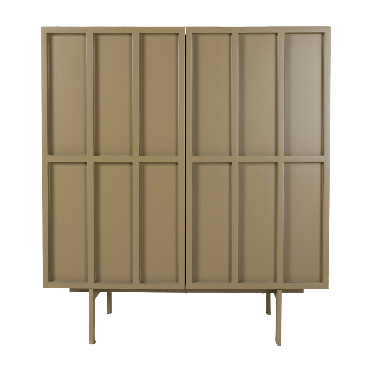 Buffet haut en bois mdf et métal vert olive 80 x 40 x 89 cm - Hkliving - The Cool Republic