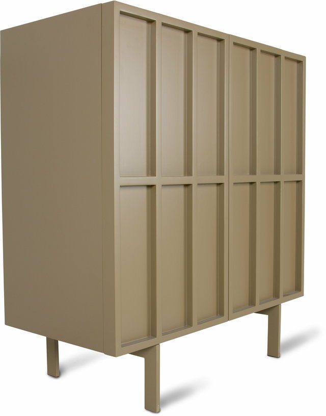 Buffet haut en bois mdf et métal vert olive 80 x 40 x 89 cm - Hkliving - The Cool Republic