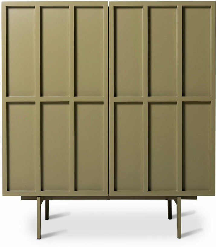 Buffet haut en bois mdf et métal vert olive 80 x 40 x 89 cm - Hkliving - The Cool Republic