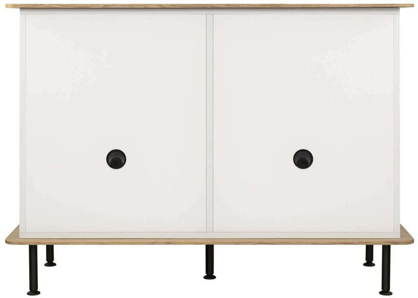 Buffet haut en chêne plaqué naturel et acier gris Suumo - noo.ma - The Cool Republic