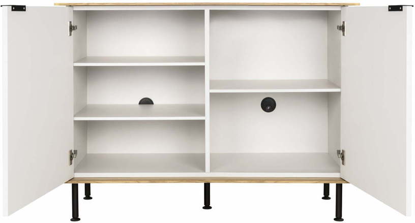 Buffet haut en chêne plaqué naturel et acier gris Suumo - noo.ma - The Cool Republic