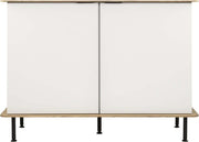 Buffet haut en chêne plaqué naturel et acier gris Suumo - noo.ma - The Cool Republic