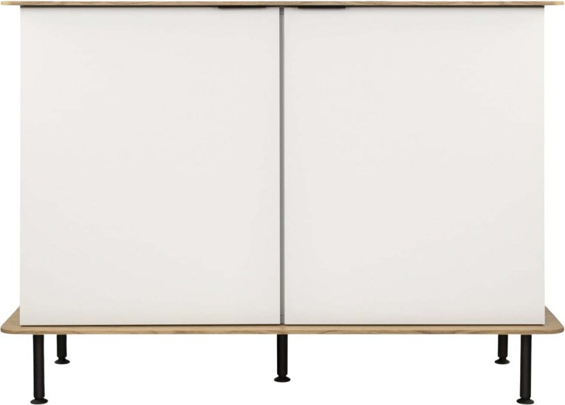 Buffet haut en chêne plaqué naturel et acier gris Suumo - noo.ma - The Cool Republic