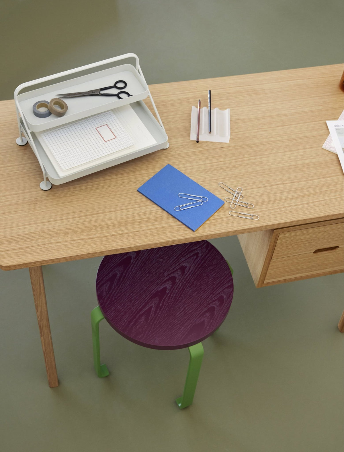 Bureau avec 2 tiroirs en chêne clair - Hübsch - The Cool Republic