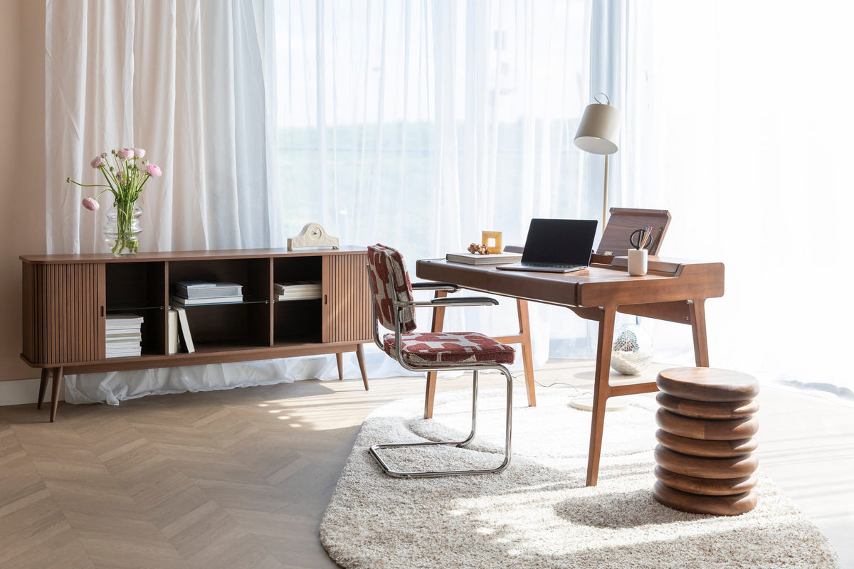 Bureau avec tiroirs en noyer marron 70x120x81cm Kaat - Zuiver — vue 3